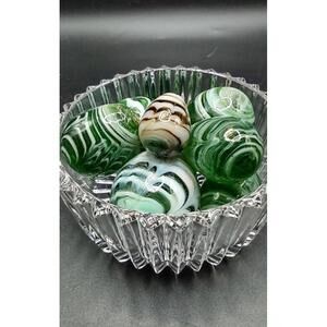 Murano Style Marbled Glass Eggs Set of 8